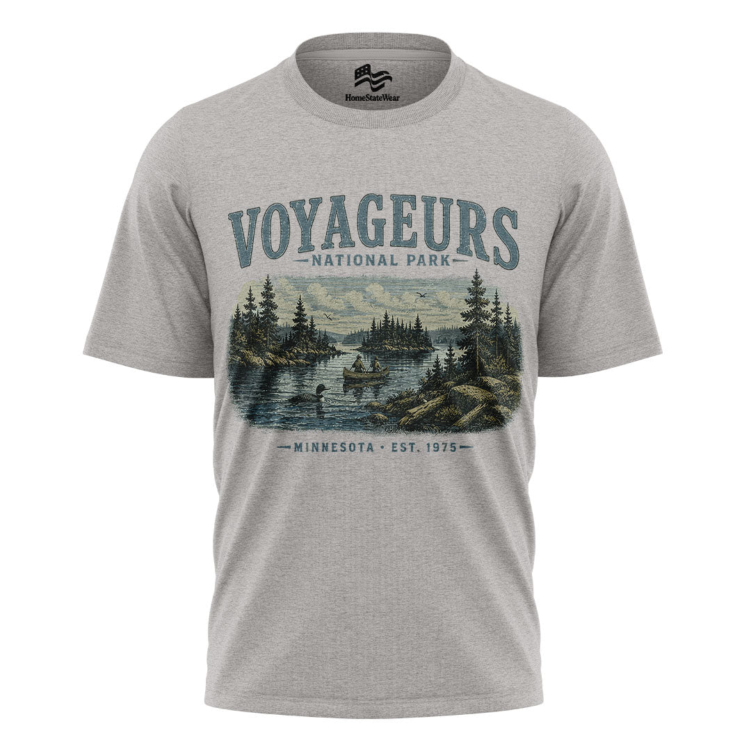 Voyageurs National Park T-Shirt, Vintage Minnesota Canoe Camping Tee