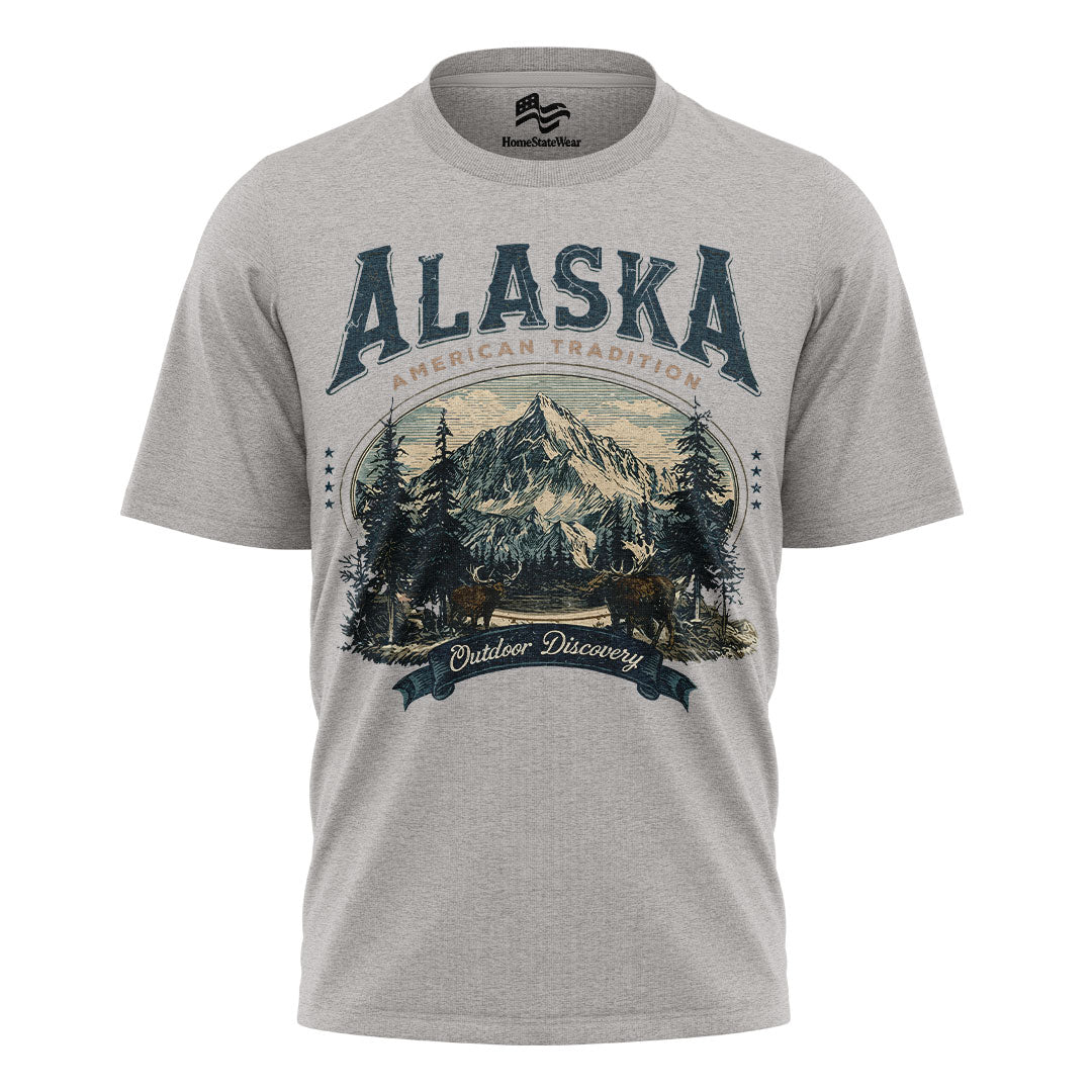 Vintage Alaska Mountain Retro Outdoor Wildlife Tee