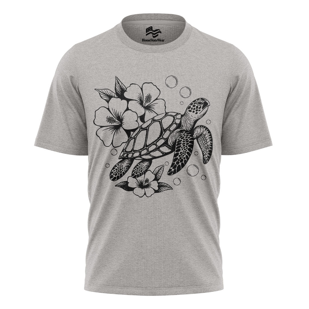 Hibiscus Sea Turtle Hawaiian Beach Vacation Shirt
