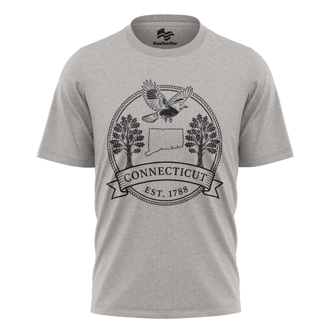 Connecticut Est 1788 T-Shirt | American Robin & White Oak Tee