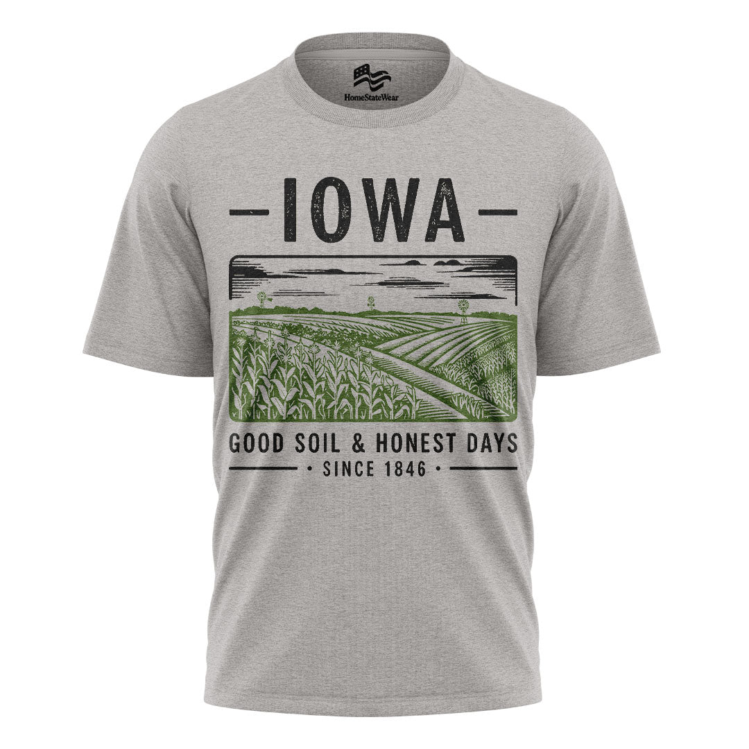Iowa Farm Field T-Shirt | Rural Midwest Agriculture Tee