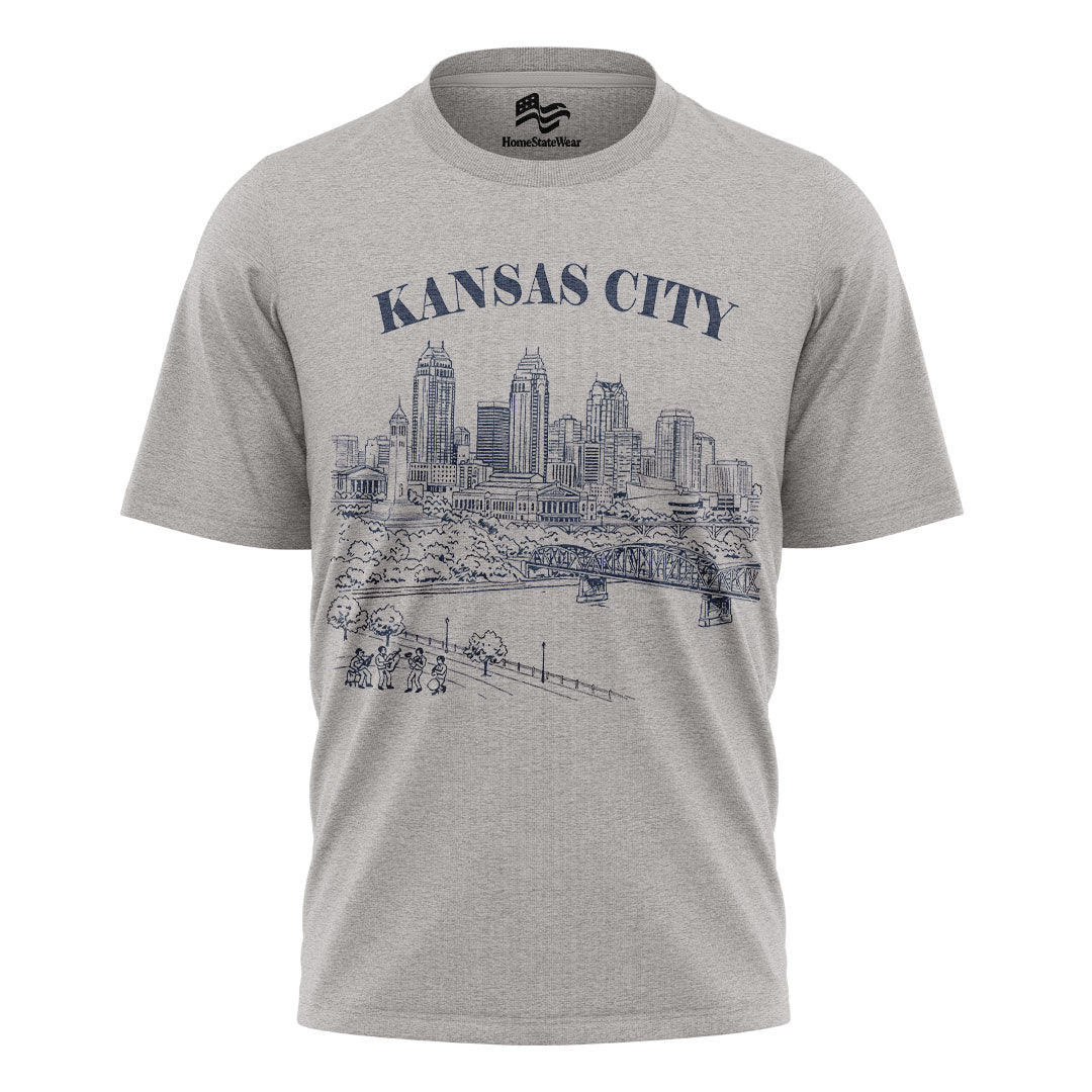 Kansas City Vintage Skyline T-Shirt, Retro Missouri Travel Souvenir Tee