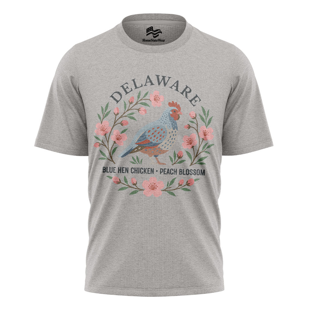 Delaware Blue Hen & Peach Blossom Tee