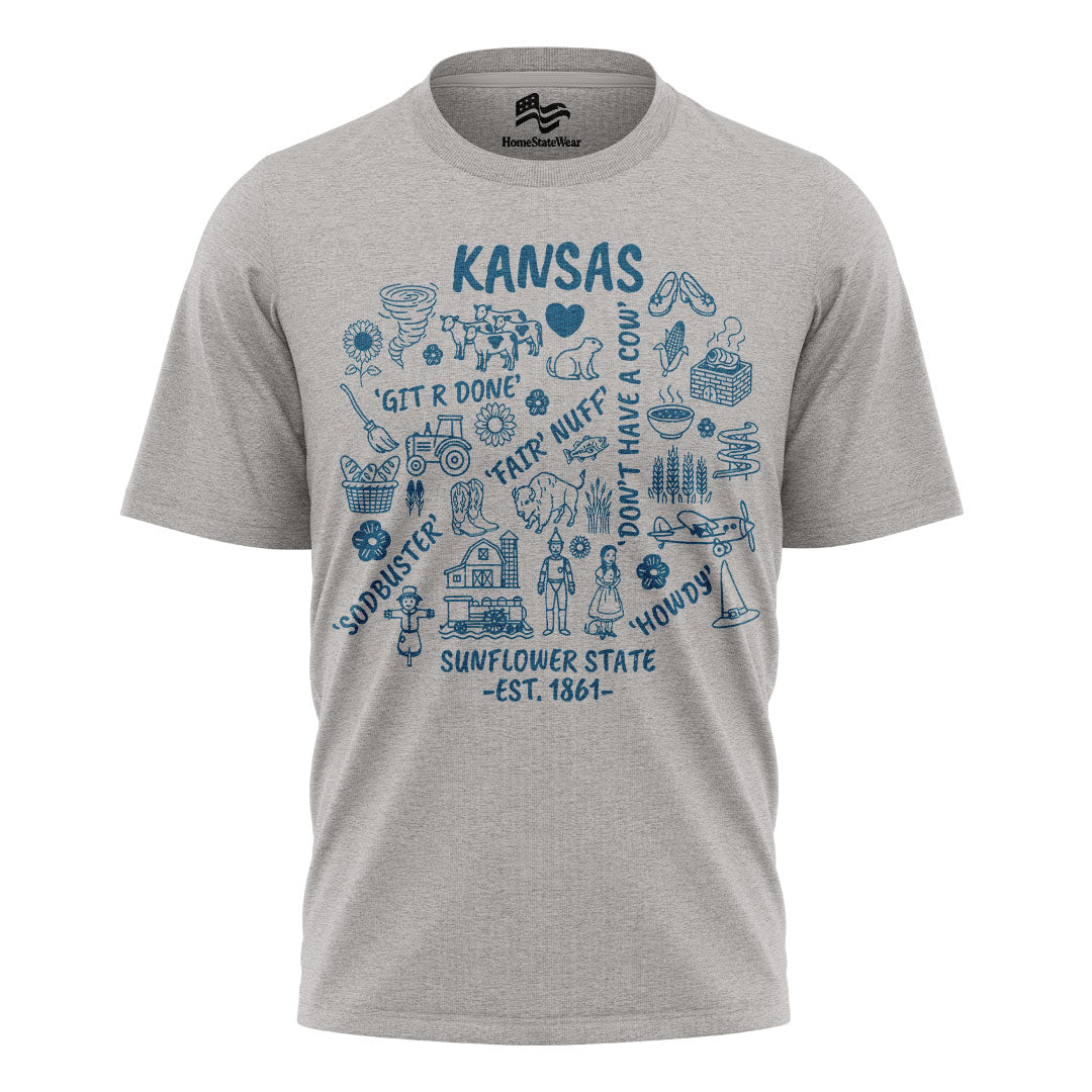 Kansas Sunflower State Tee | Midwest Farm Life Shirt