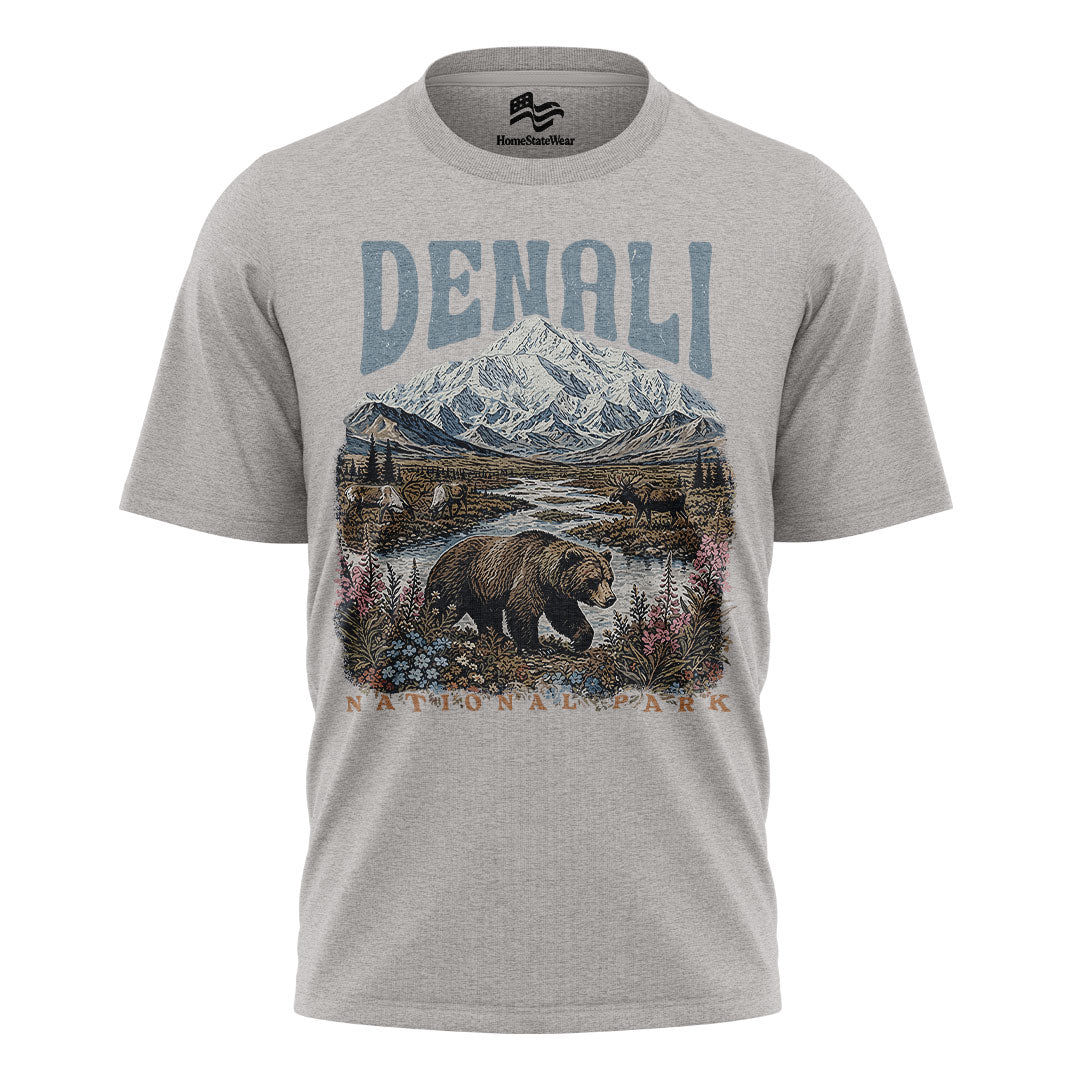 Retro Alaska Mountain Tee, Nature Lover Gift