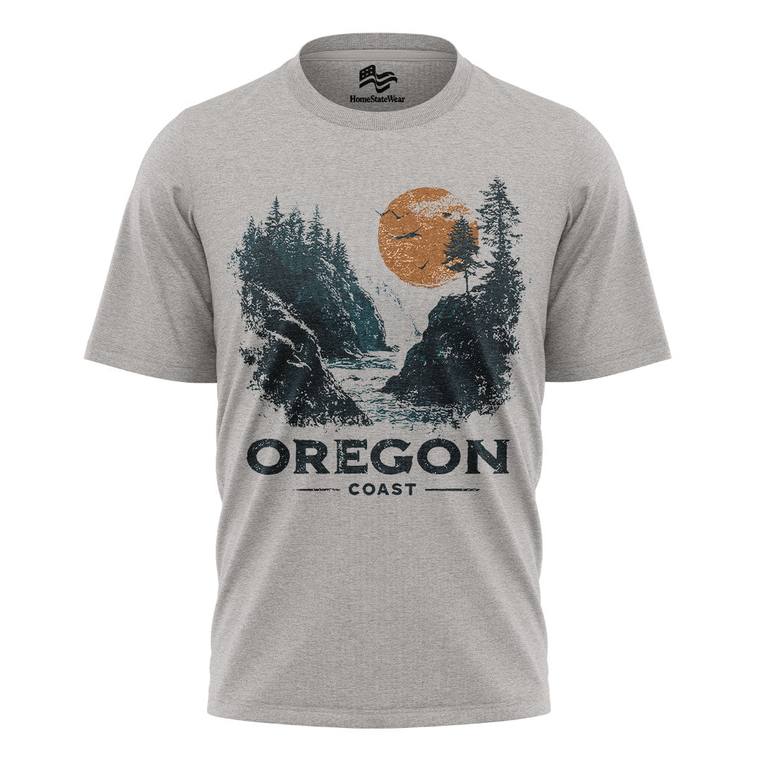 Vintage Oregon Coast T-Shirt, Retro Sunset Pacific Northwest Tee
