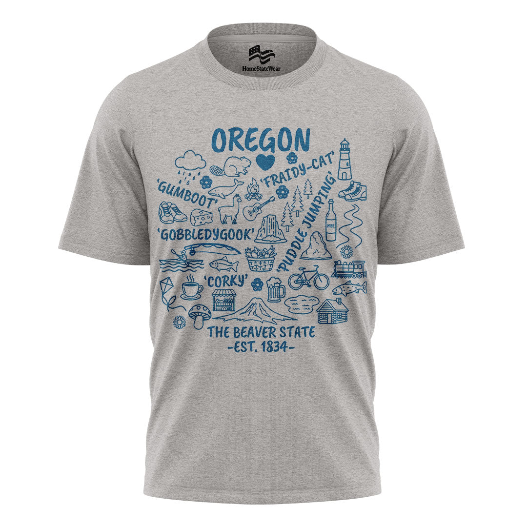 Oregon Coast Vintage Sunset T-Shirt, Pacific Northwest Beach Travel Tee
