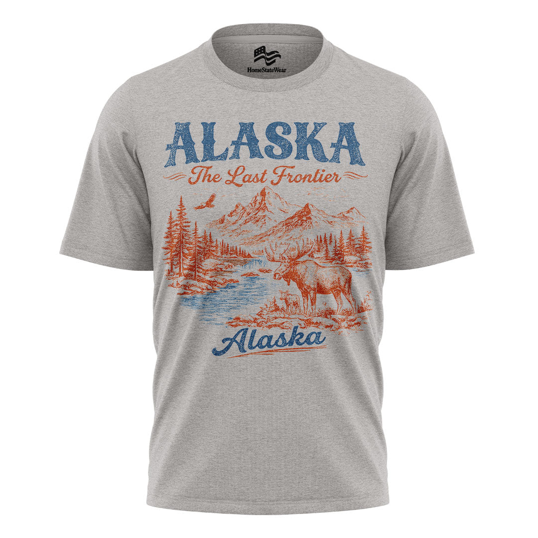 Alaska The Last Frontier T-Shirt, Vintage Mountain Nature Tee