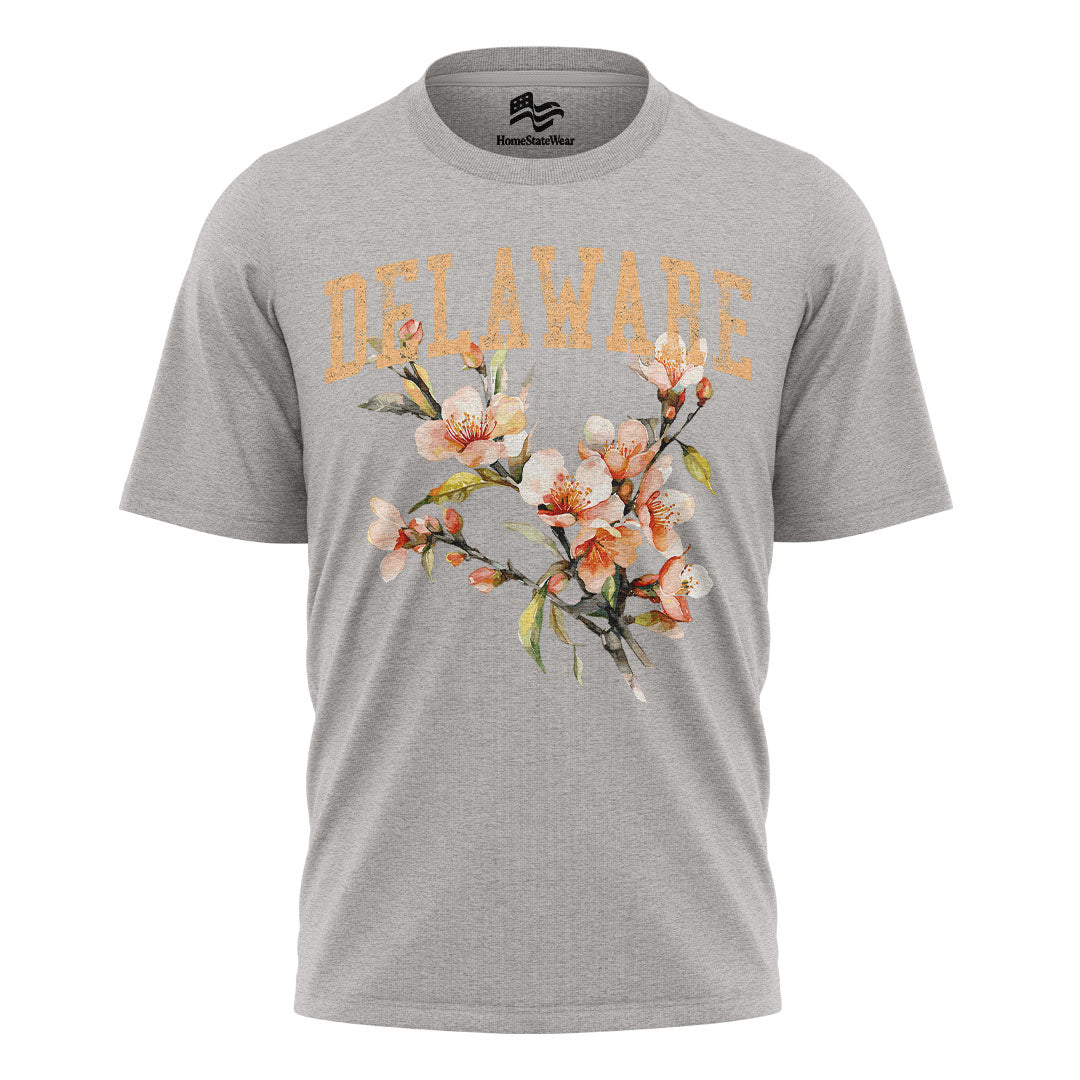 Delaware Peach Blossom Comfort Colors Tee | Botanical Flower Shirt