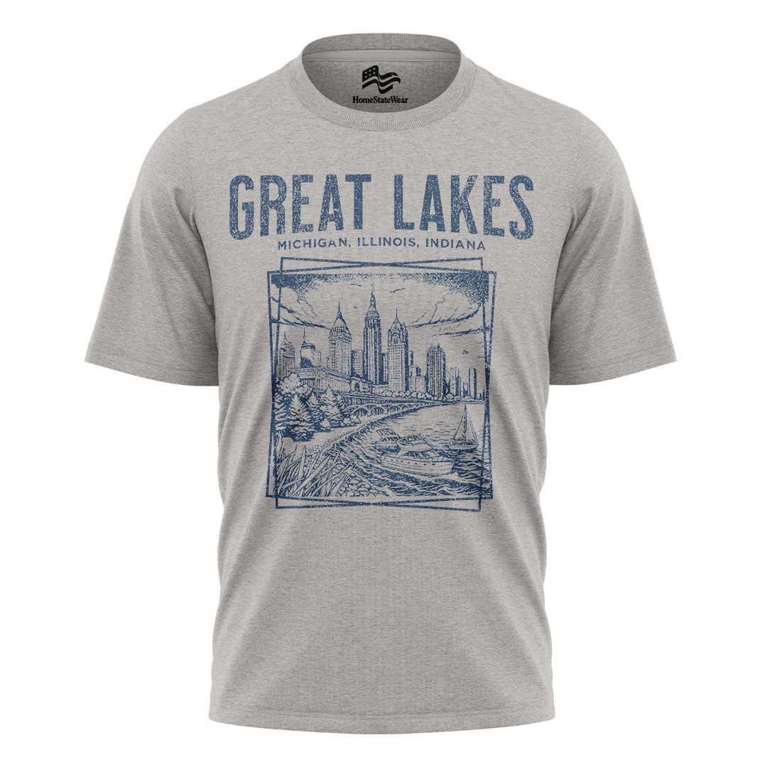 Great Lakes T-Shirt | Retro Lake Michigan Travel Tee