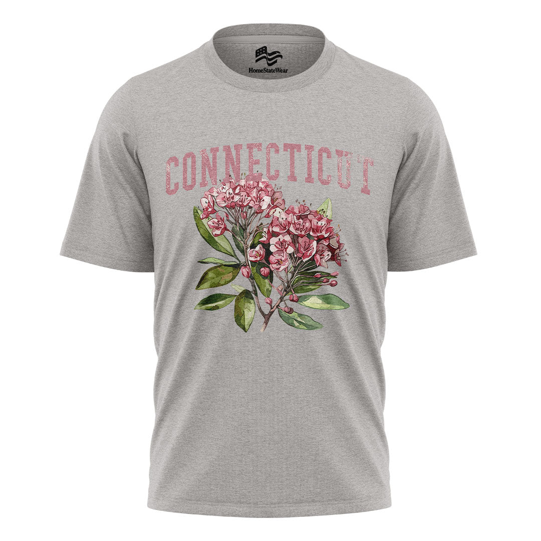 Connecticut Mountain Laurel Comfort Colors Tee | Botanical Flower Shirt