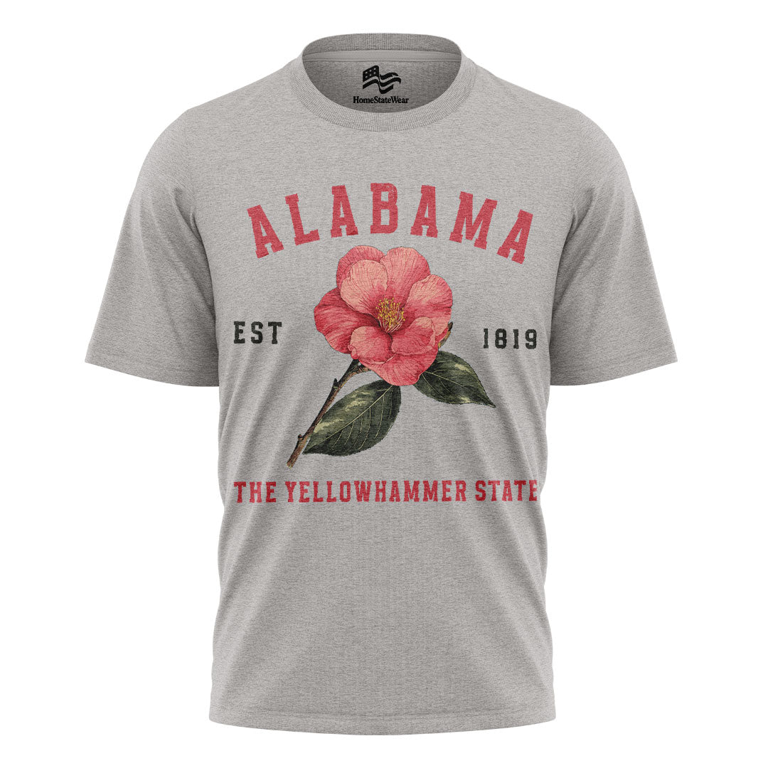 Camellia Flower Graphic Tee, Alabama State Flower