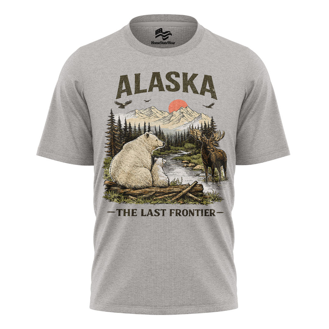 Alaska Wildlife Graphic Tee | Vintage Mountain Adventure Shirt