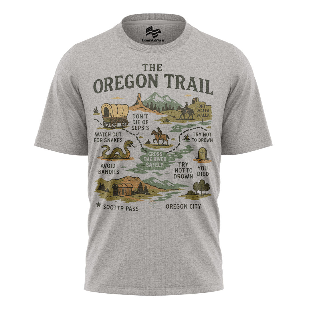 Oregon Trail Graphic T-Shirt, Retro Adventure Travel Tee