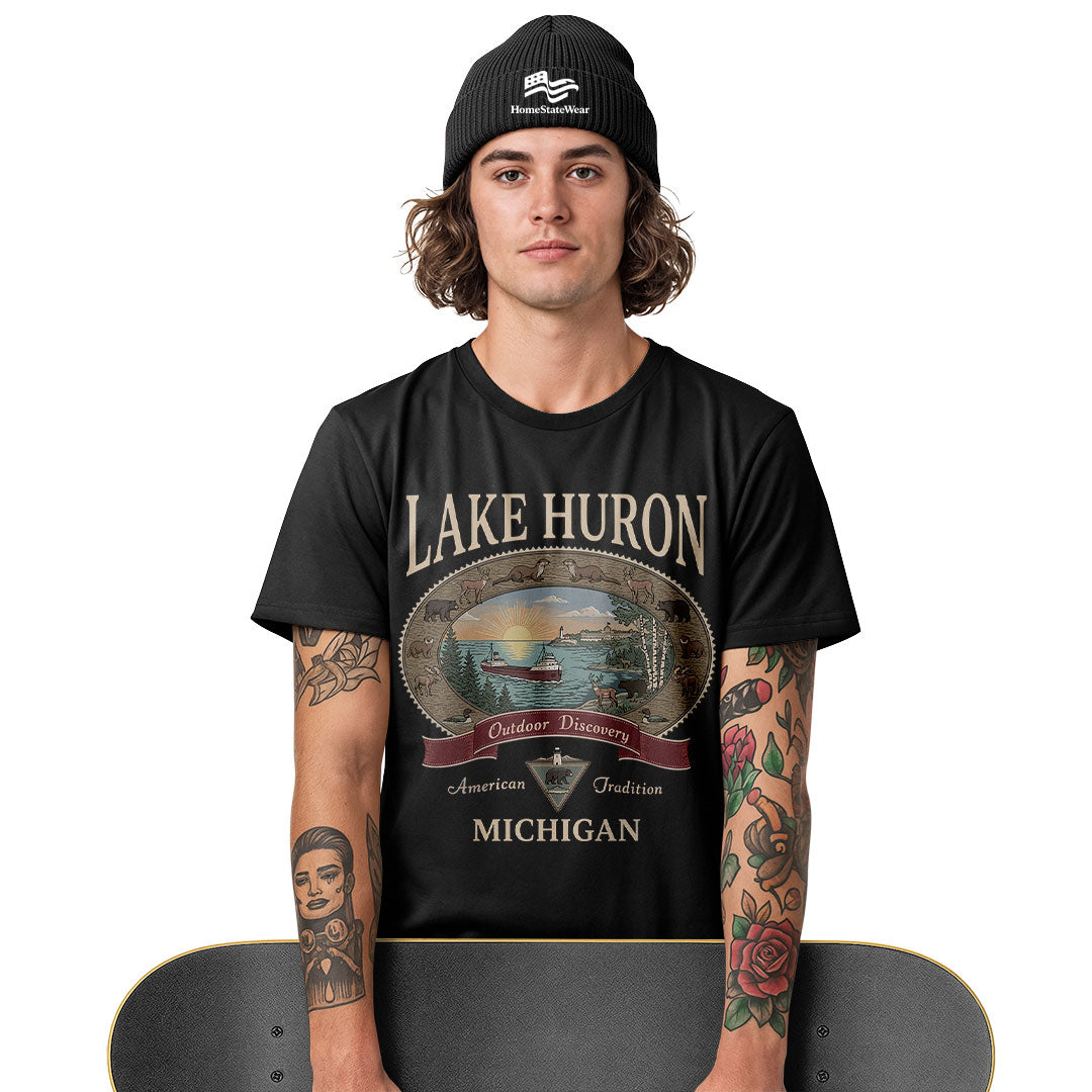 Lake Huron Michigan Comfort Colors Tee | Great Lakes Camping Shirt