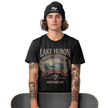 Lake Huron Michigan Comfort Colors Tee | Great Lakes Camping Shirt