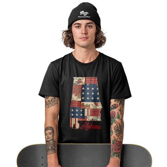Patriotic Alabama Patchwork T-Shirt