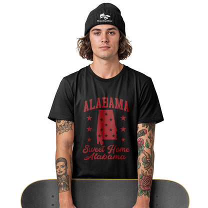 Alabama State Map Stars T-Shirt | Sweet Home Alabama