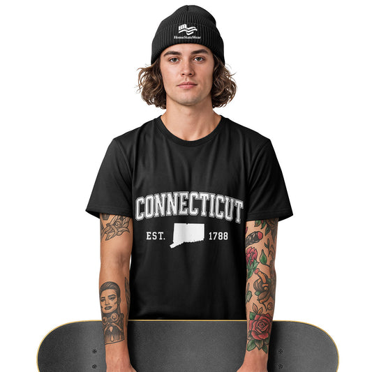 Connecticut Varsity Style Tee | Campus Inspired State Pride Shirt