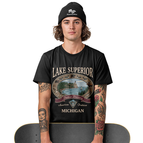 Lake Superior Michigan Sweatshirt | Vintage Outdoor Crewneck