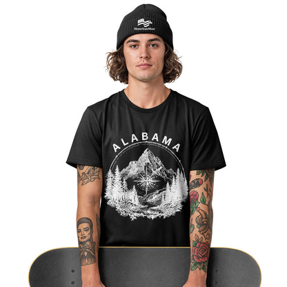 Vintage Alabama Mountain T-Shirt, Compass Graphic Adventure Tee
