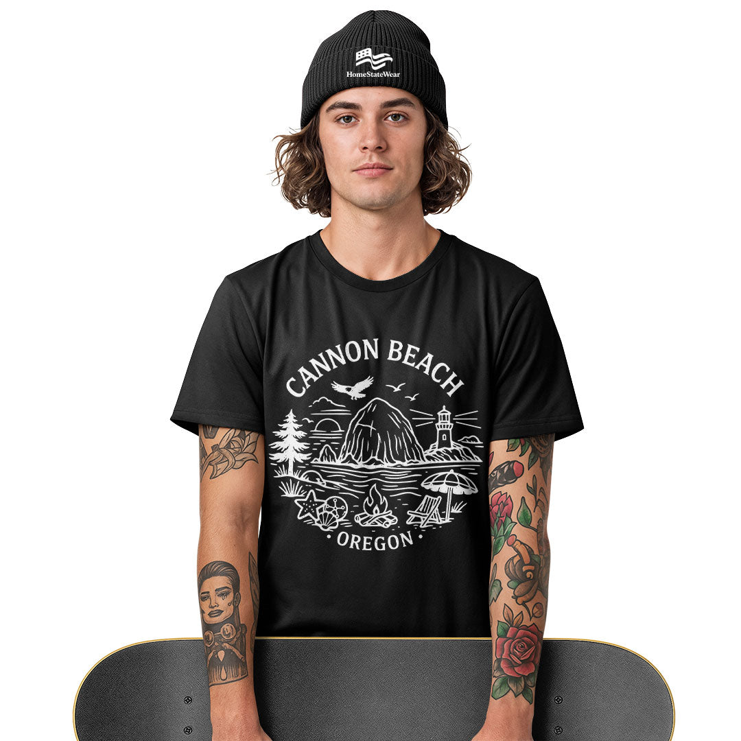 Cannon Beach Oregon Comfort Colors® T-Shirt, Haystack Rock PNW Coastal Tee