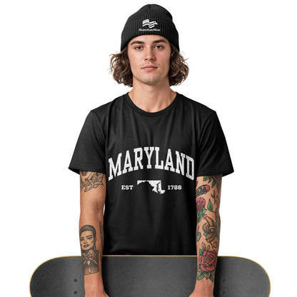 Maryland Map Comfort Colors Tee | Travel Souvenir Gift Shirt