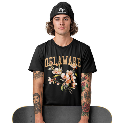 Delaware Peach Blossom Comfort Colors Tee | Botanical Flower Shirt