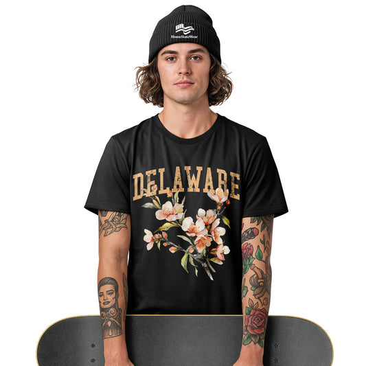 Delaware Peach Blossom Comfort Colors Tee | Botanical Flower Shirt