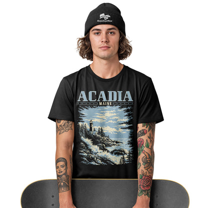 Acadia National Park Comfort Colors Tee | Maine Lighthouse Shirt