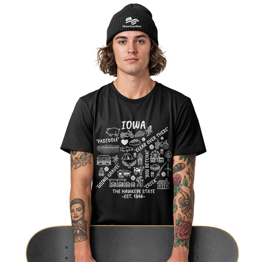 Iowa T-Shirt, Hawkeye State Graphic Tee