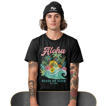 Hawaii Aloha State of Mind Retro Tropical Beach Shirt