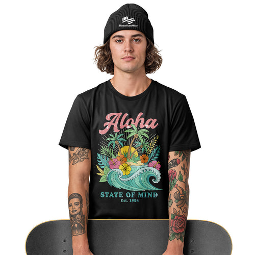 Hawaii Aloha State of Mind Retro Tropical Beach Shirt