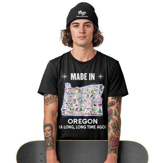Made In Oregon T-Shirt, Beaver State Map Pride Tee