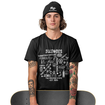 Illinois Icon T-Shirt | Route 66 Midwest Graphic Tee