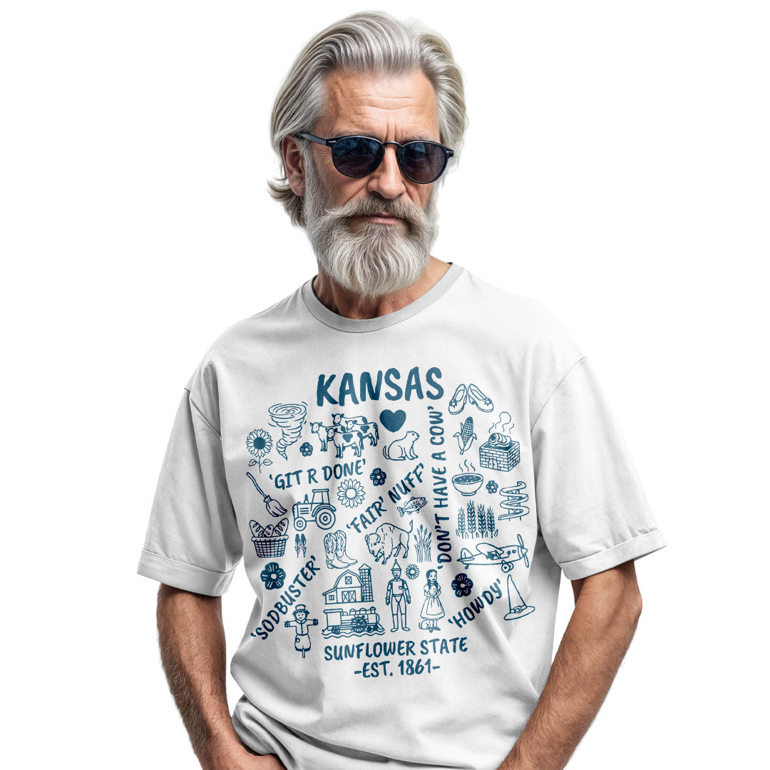 Kansas Sunflower State Tee | Midwest Farm Life Shirt