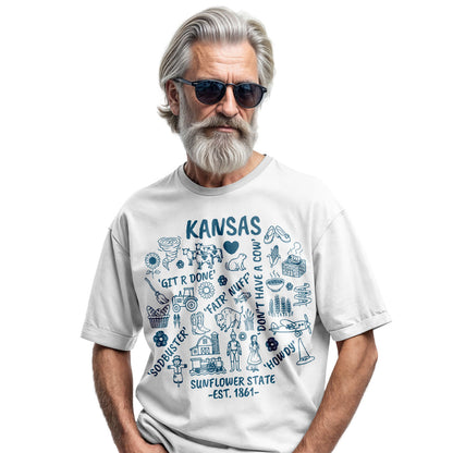 Kansas Sunflower State Tee | Midwest Farm Life Shirt