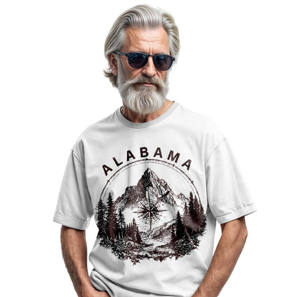 Vintage Alabama Mountain T-Shirt, Compass Graphic Adventure Tee