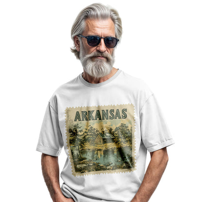 Arkansas Cabin Stamp Tee | Vintage Lake House Shirt or Sweatshirt