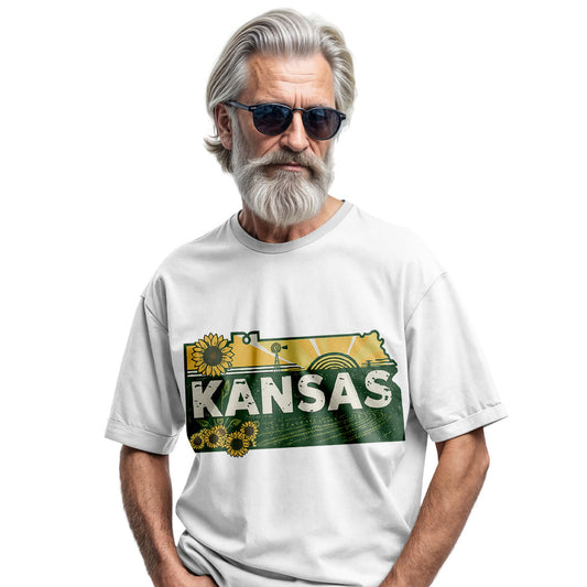 Kansas Home State T-Shirt | Retro Sunflower Travel Tee