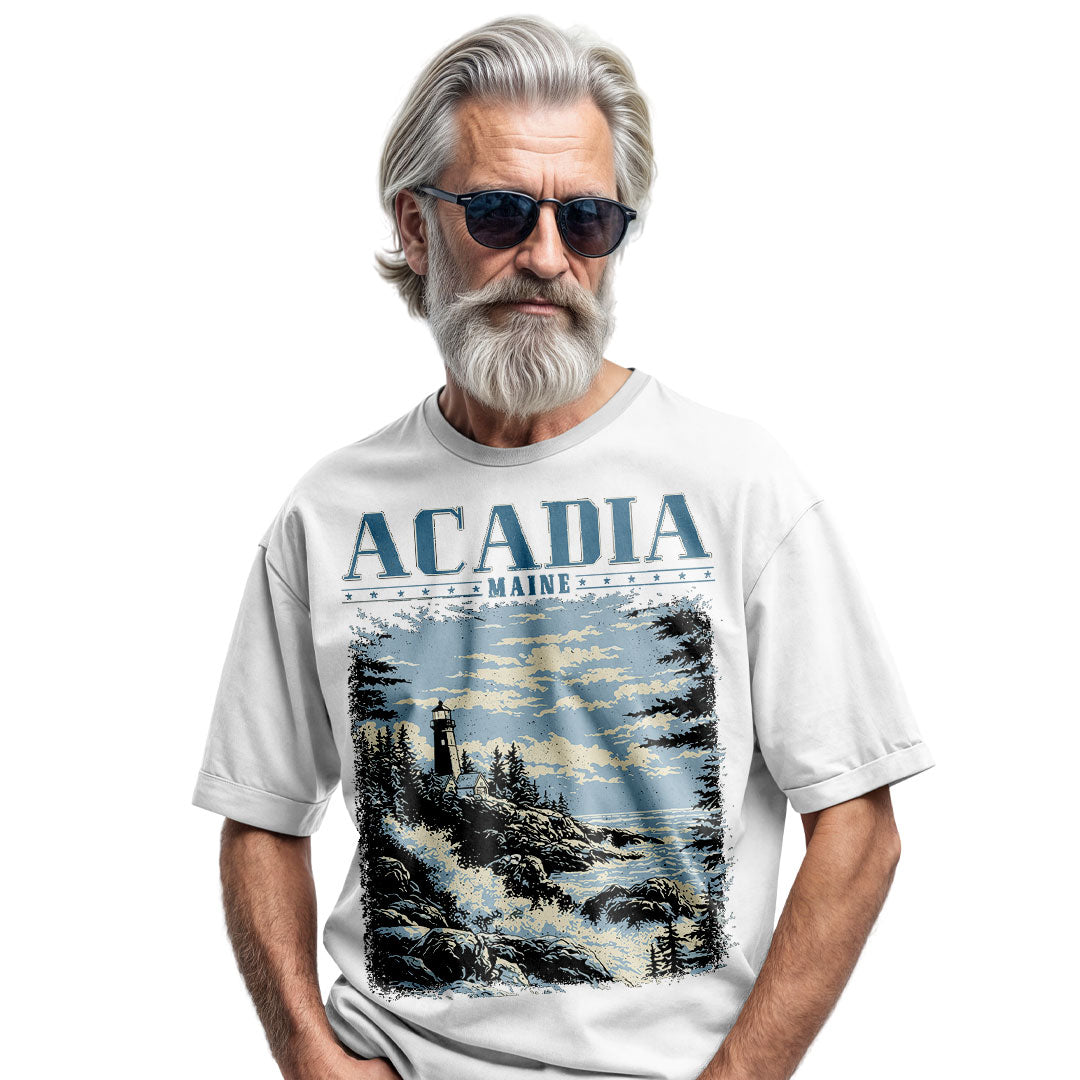 Acadia National Park Comfort Colors Tee | Maine Lighthouse Shirt