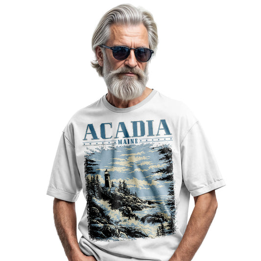 Acadia National Park Comfort Colors Tee | Maine Lighthouse Shirt