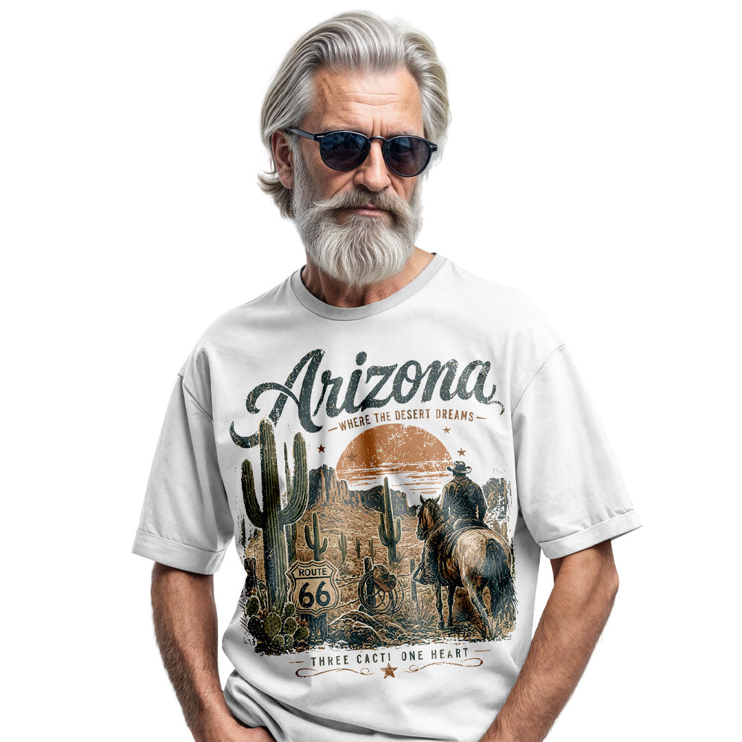 Arizona Cowboy Graphic Tee | Vintage Desert Cactus Shirt