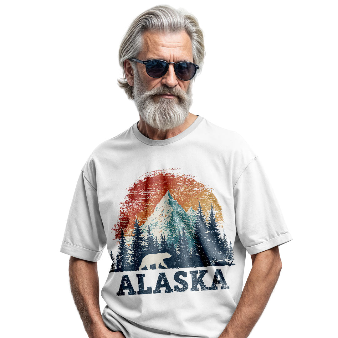 Vintage Alaska Mountain Bear T-Shirt | Retro Wildlife Graphic Tee
