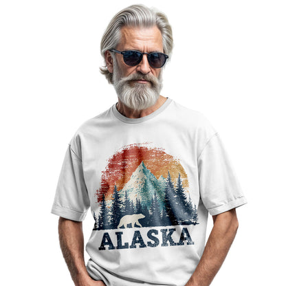 Vintage Alaska Mountain Bear T-Shirt | Retro Wildlife Graphic Tee
