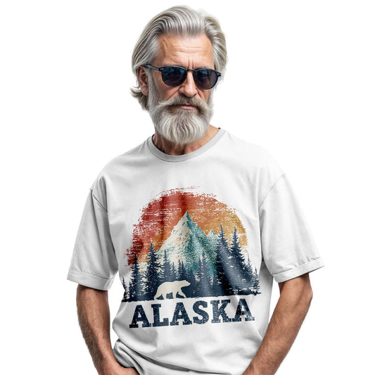 Vintage Alaska Mountain Bear T-Shirt | Retro Wildlife Graphic Tee