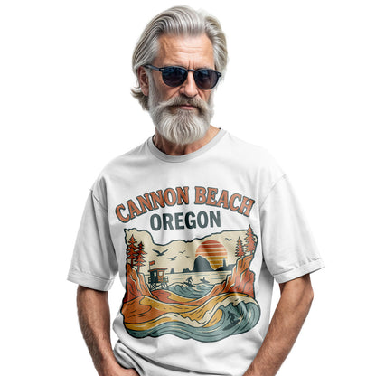 Cannon Beach Oregon T-Shirt, Pacific Northwest Surf & Beach Tee