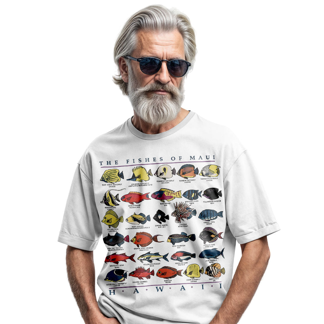 Fishes of Maui Hawaii Vintage 90s Fish Graphic Shirt
