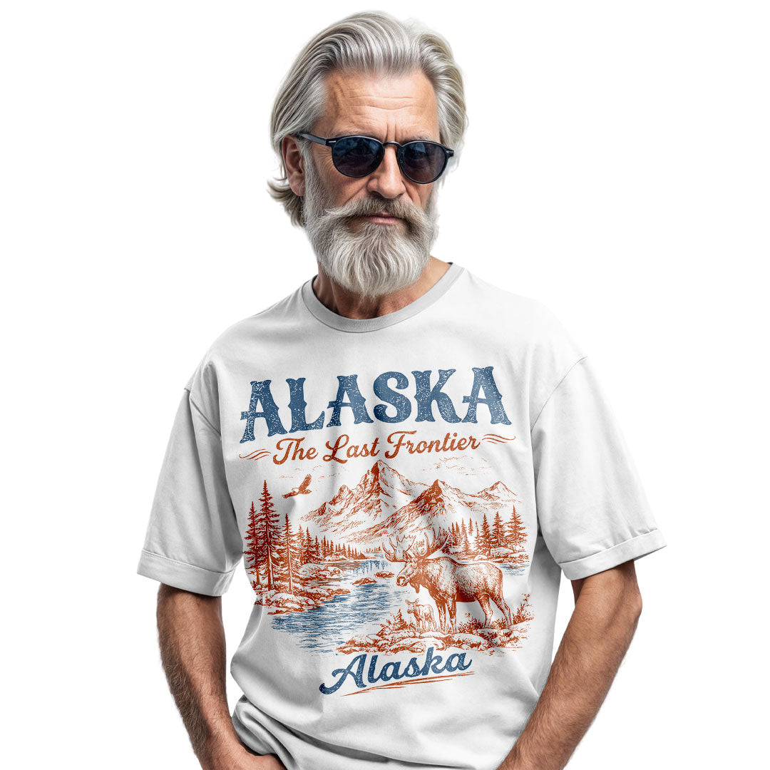 Alaska The Last Frontier T-Shirt, Vintage Mountain Nature Tee
