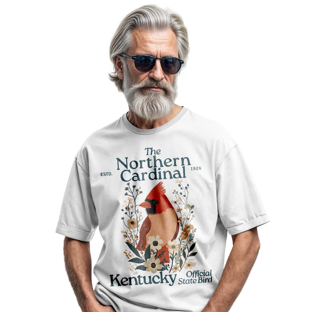 Kentucky Northern Cardinal Tee | Vintage Floral Bird Shirt